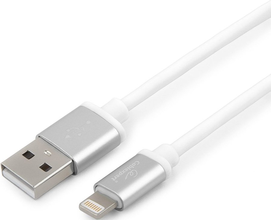 Кабель USB (M) - Lightning 8 pin Gembird Cablexpert Silver (белый, 3.0 м) [ CC-S-APUSB01W-3M ]