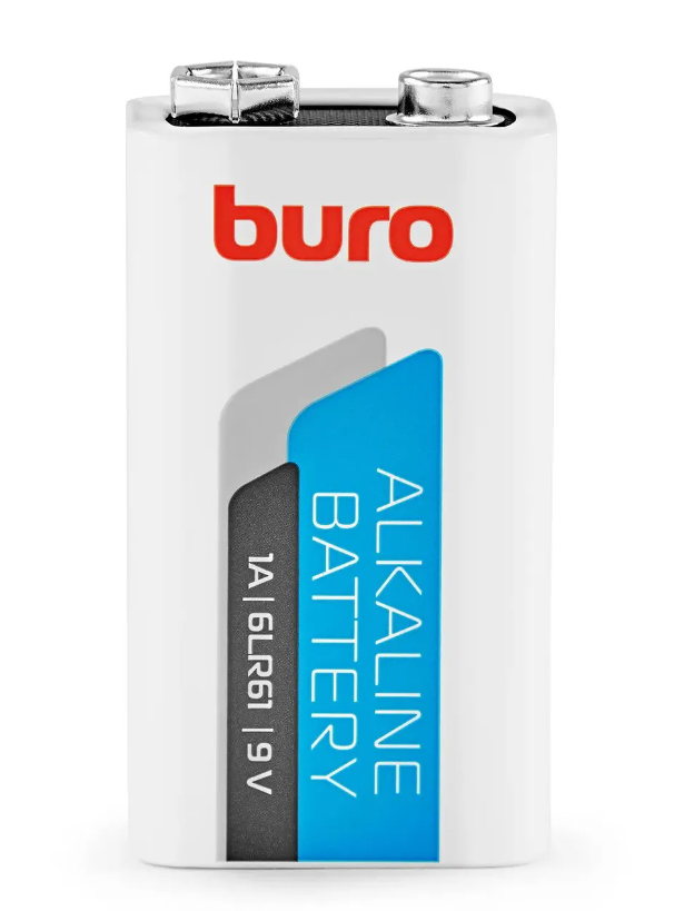 Батарейка Крона 9V Buro Alkaline 6LR61  (1 шт.) [ Buro Alkaline 6LR61  ]